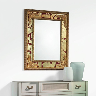 Classic Designer Lustro lśniące ściany ścienne Barok Rokoko 93x153cm Drewno Rama Nowość
