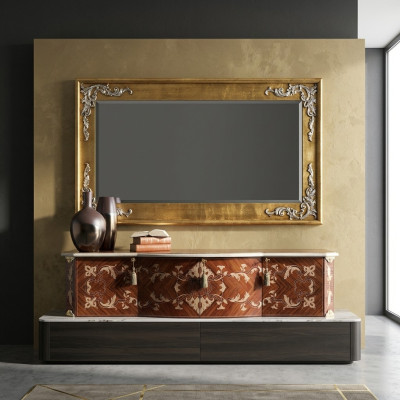 Projektant Modern Large Lustro ścienne oryginalne Drewno Rama Lustro wiszące Classic Nowość