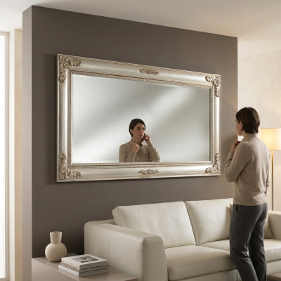 lustro ścienne Antique Lustro Baroque Antyk Drewno 187x97 lustro wiszące Meble Rama