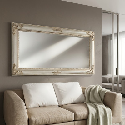 lustro ścienne Antique Lustro Baroque Antyk Drewno 187x97 lustro wiszące Meble Rama