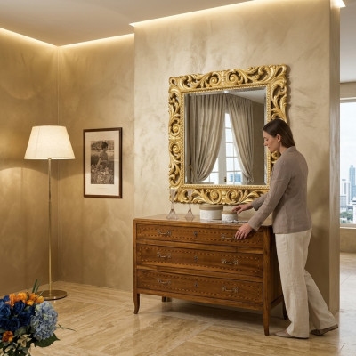 Design Duży połysk ścienny Lustro Antyk Vintage Classic Ściana Baroque Rokoko Nowość