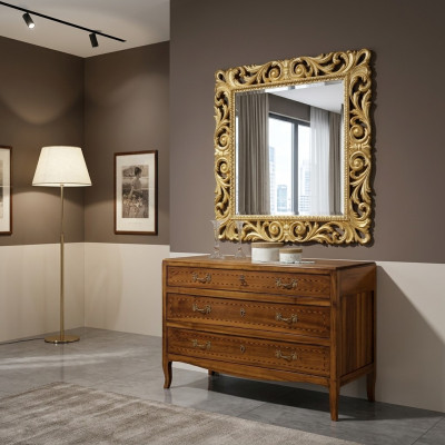 Design Duży połysk ścienny Lustro Antyk Vintage Classic Ściana Baroque Rokoko Nowość