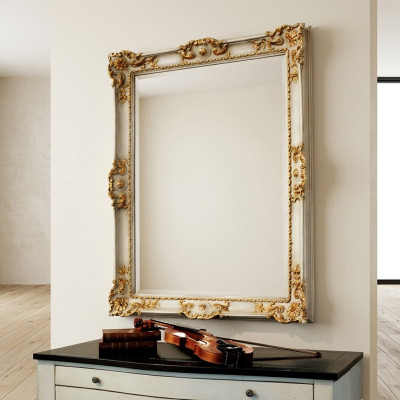 Lustro lustro ścienne designerskie deski podłogowe salon łazienka Drewno design 88x118 barok