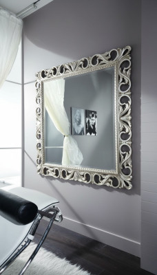 Lustro rama drewniana połysk ściany Klasyczny designerski Lustro 192x112 Drewno xxl duże