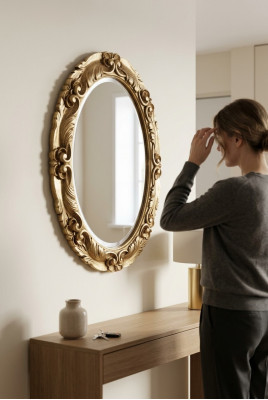 Nowoczesne Duże, oryginalne Drewno Rama Lustro lustro ścienne Lustro wiszące Luxury Meble