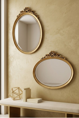 Klasyczny Designer Lustro Duży połysk ścienny Retro Barokowy Rococo Gold SP7630