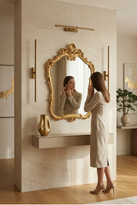 Lustro lustro ścienne Deska podłogowa barokowa rokoko salon łazienka Drewno Szkło Design SP7560