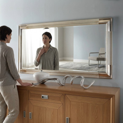 Projektant Lustro Kredens Baroque Lustro Living Pokój Półka Luxury Lustro Silver