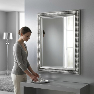 Drewniana ramka Lustro Duży połysk ścienny Classic Designer Baroque Antyk SP 7280