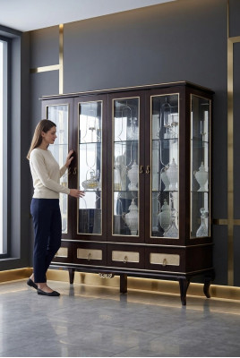 Klasyczny Design Galota Szafa Włoskie Meble Witryny Szkło Nowe