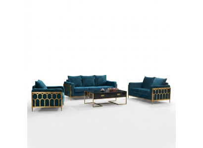 Designerska sofa do salonu Zestaw sofowy 3+2+1 Siedziba nowoczesny komplet wypoczynkowy