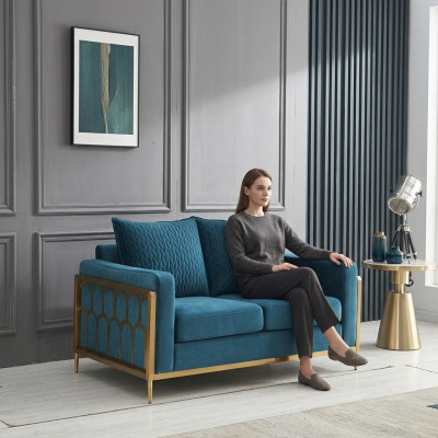 Sofa 2 miejsce do siedzenia Couch Design Podkładka Modern 100% Włókienniczy Materiał Modern