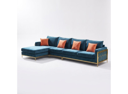 Narożnikowa kanapa Szary Materiał Sofa w kształcie litery L Sofa Kanapa Design Podkładka Włókienniczy Modern