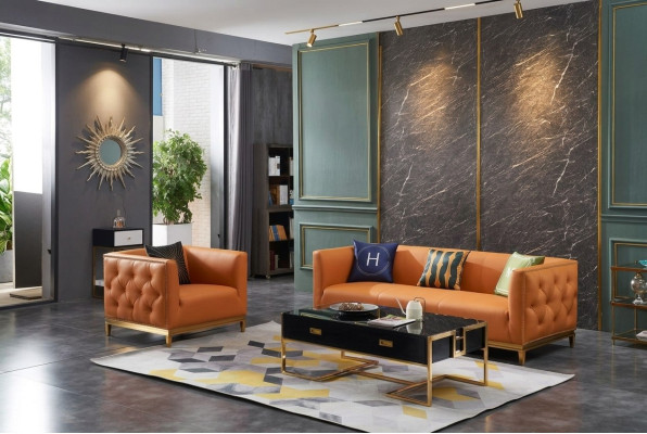 Sofa Classic Sofa Podkładka 3+1 miejsce do siedzenia Sofy Skóra Siedziba Ustawić