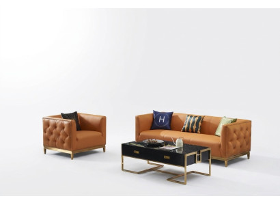 Sofa Classic Sofa Podkładka 3+1 miejsce do siedzenia Sofy Skóra Siedziba Ustawić