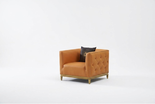 Fotel Design Couch Sofa miejsce do siedzenia Skóra Lounge Dekoracja Club Podkładka Luxury Ears