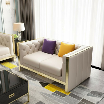 Sofa 2 miejsce do siedzenia skórzana sofa kanapa Żywy krajobraz Ustawić Design Modern