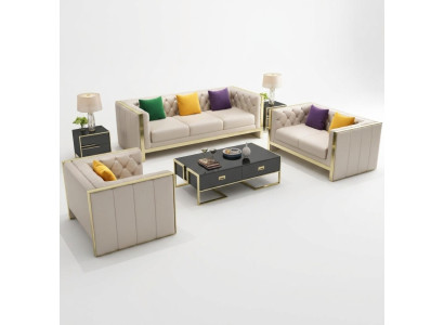 Zestaw sofowy 3+2+1 miejsce do siedzenia Zestaw Design Sofa Podkładka Kanapy Kanapa Modern Luxury