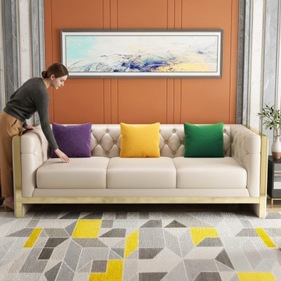 Sofa Design Sofy Podkładka Kanapy Włókienniczy Relaks Nowoczesna Trzyosobowa Nowość