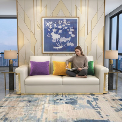 Kompletny zestaw Zestaw sofowy 3 2 1 miejsce do siedzenia designerski 3-częściowy. skórzana sofa