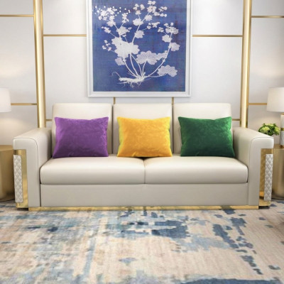 Kompletny zestaw Zestaw sofowy 3 2 1 miejsce do siedzenia designerski 3-częściowy. skórzana sofa