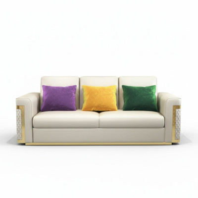 Kompletny zestaw Zestaw sofowy 3 2 1 miejsce do siedzenia designerski 3-częściowy. skórzana sofa