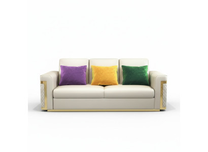 Kompletny zestaw Zestaw sofowy 3 2 1 miejsce do siedzenia designerski 3-częściowy. skórzana sofa