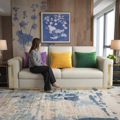Design Podkładka Luxury Siedziba Sofa Kanapa Włókienniczy Sofa 3 miejsce siedzące sztuczna skóra trzyosobowa!