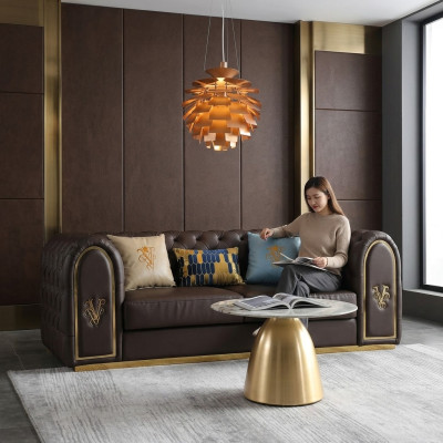 Sofa designerska trzyosobowa 3 miejsce do siedzenia Relaks Sofy Podkładka Kanapa Siedziba Chesterfield Nowość