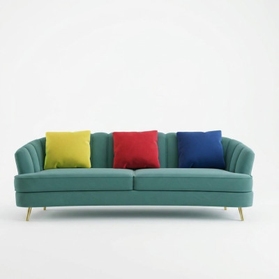 Kanapa Aksamit Włókienniczy Sofa do Salonu Kanapy Klasyczna Trzyosobowa XL Podkładka