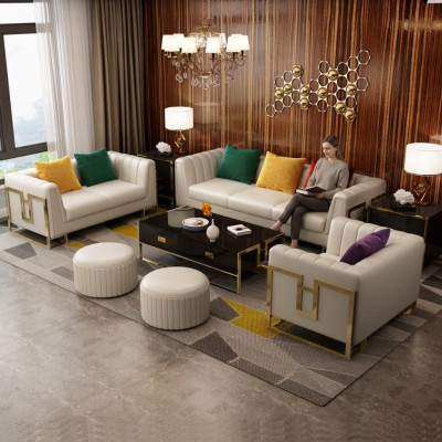 Skórzana sofa kanapa komplety wypoczynkowe 3+2+1 miejsce do siedzenia Design Ustawić Nowoczesną Sofę