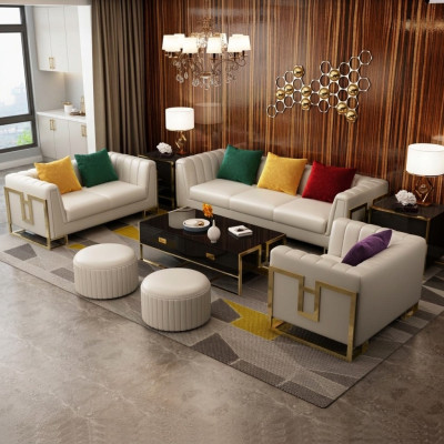 Skórzana sofa kanapa komplety wypoczynkowe 3+2+1 miejsce do siedzenia Design Ustawić Nowoczesną Sofę