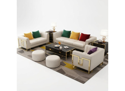 Skórzana sofa kanapa komplety wypoczynkowe 3+2+1 miejsce do siedzenia Design Ustawić Nowoczesną Sofę