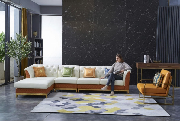 Design Sofa Kanapa Narożnikowa kanapa Luksusowy Stołek Podkładka Ustawić Żywy krajobraz