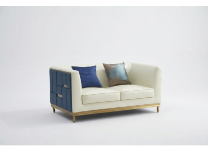 Sofa Couch Design Podkładka Modern Grey sztuczna skóra Sofy 2 miejsce do siedzenia Dwumiejscowe