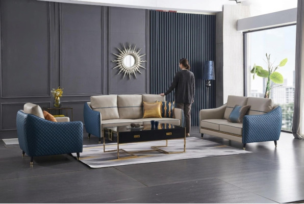 Żywy krajobraz Sofa Podkładka Zestaw sofowy 3+2+1 stolik kawowy Stolik