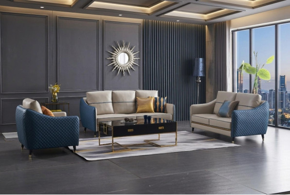 Sofa 2 miejsce do siedzenia Design Sofy Podkładka Kanapy Włókienniczy Relaks Modern Siedziba