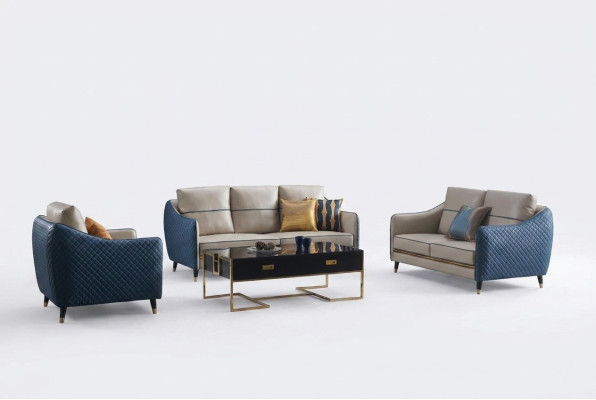 Sofa 2 miejsce do siedzenia Design Sofy Podkładka Kanapy Włókienniczy Relaks Modern Siedziba