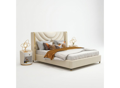 Sypialnia Łóżko Szafki nocne 3 szt. Zestaw Design Luxury bed Drewno Podwójne łóżko NOWOŚĆ