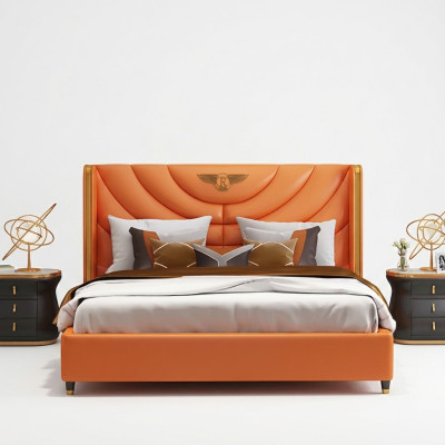 Drewno Design Łóżko Double Luxury Marriage Hotel Modern Frame Sleep Pokój