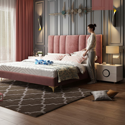 Luksusowe Sypialnia Meble Komplet 3szt. Zestaw Łóżko 2x Szafki nocne Modern