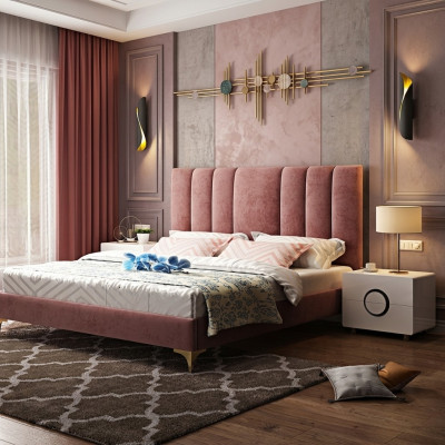 Luksusowe Sypialnia Meble Komplet 3szt. Zestaw Łóżko 2x Szafki nocne Modern