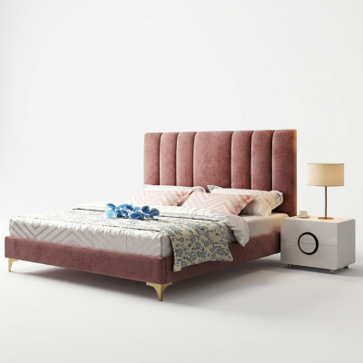 Luksusowe Sypialnia Meble Komplet 3szt. Zestaw Łóżko 2x Szafki nocne Modern