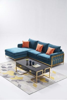 Materiał Modern Couch Żywy krajobraz Sofa tekstylna Zestaw sofowy Sofa w kształcie litery L