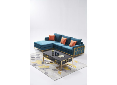 Materiał Modern Couch Żywy krajobraz Sofa tekstylna Zestaw sofowy Sofa w kształcie litery L