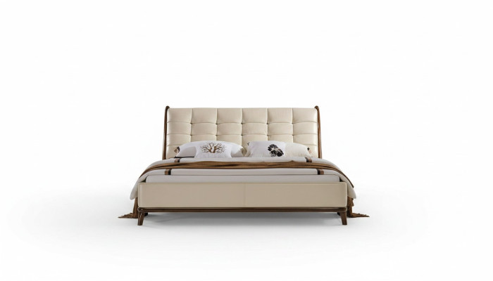 Łóżko Chesterfield Meble Sypialnia Podwójne łóżko Luxus łóżka 180x200 Skóra Nowe