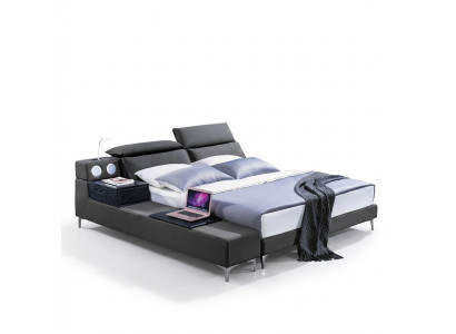 Design Podwójne łóżko skórzane łóżko Podkładka Skóra Sypialnia Małżeństwo 180x200.