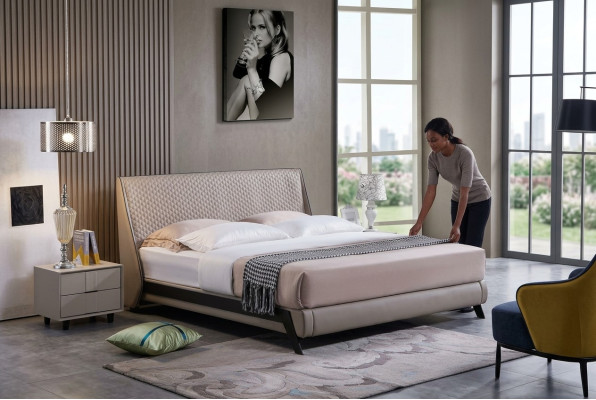 Kompletny Zestaw Sypialnia Łóżko 2x Stolik nocny 3 szt. Zestawy designerskiego luksusu