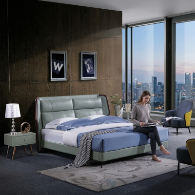 Łóżko Podkładka Design Luksusowe podwójne łóżko hotelowe Sleep Pokój Drewno Nowe 180x200cm