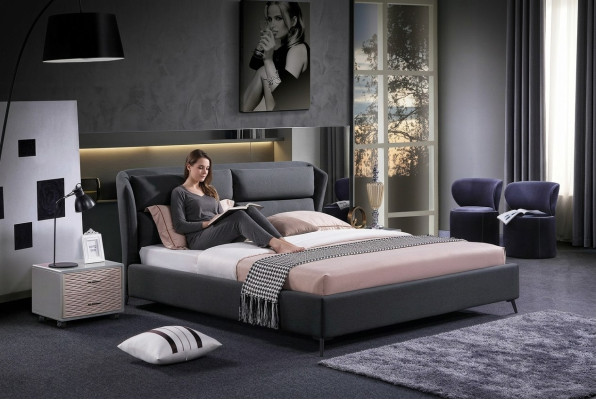 Design Łóżko Sypialnia Luksusowe łóżko Włókiennicze Hotel Podkładka 180x200cm Materiał Meble